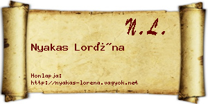 Nyakas Loréna névjegykártya